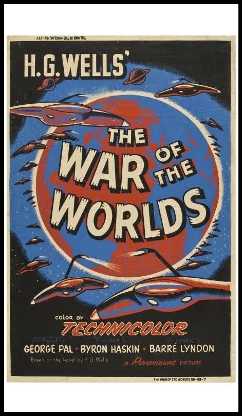 war of the worlds poster 1953. The War of the Worlds 1953 (RARE) 40 X 60 poster new PRINT