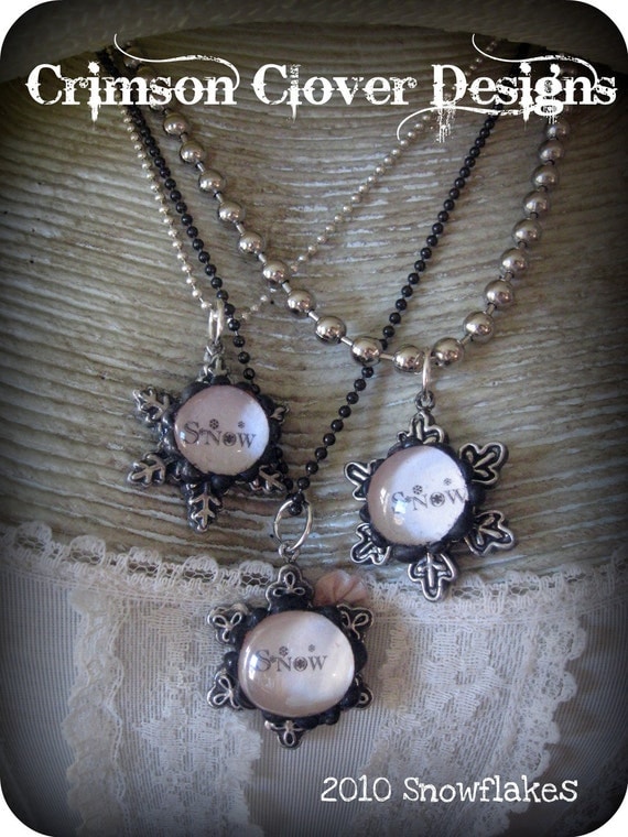 Soldered Bubble Snowflake Charm Necklace