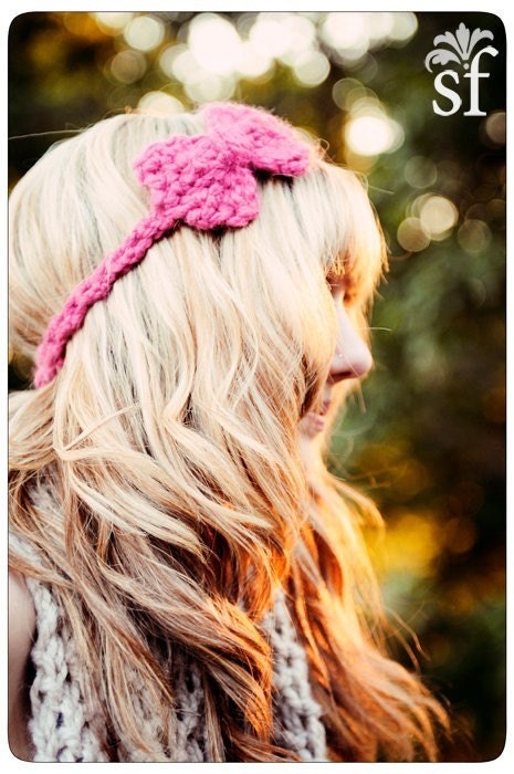 Mini Bow Headband in Pink Berry