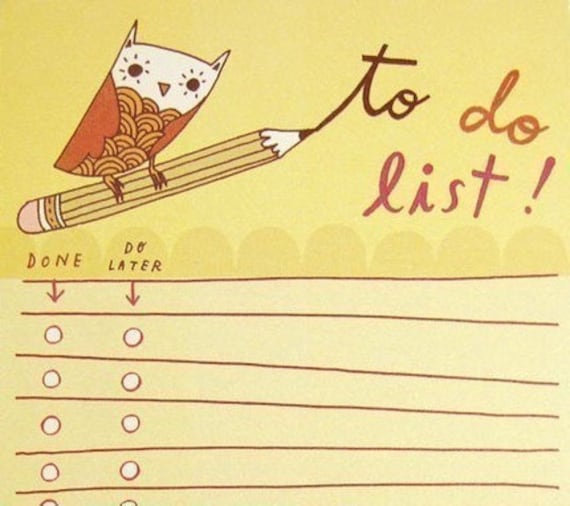 to do list notepad. YELLOW OWL TO DO LIST note pad by boygirlparty, bird office memo notepad