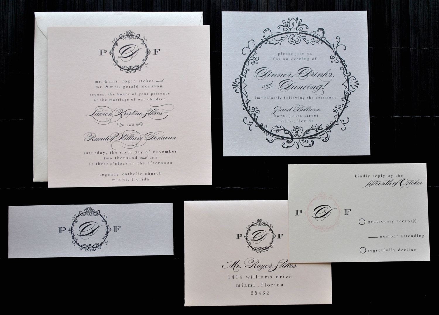  wedding invitations and since my wedding has a vintagemodern approach 