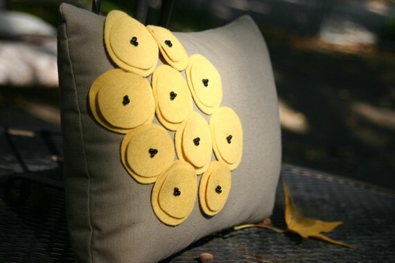 Yellow Poppy Pillow