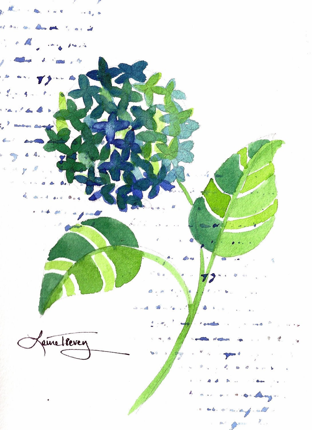 Green Hydrangea - Watercolor Painting