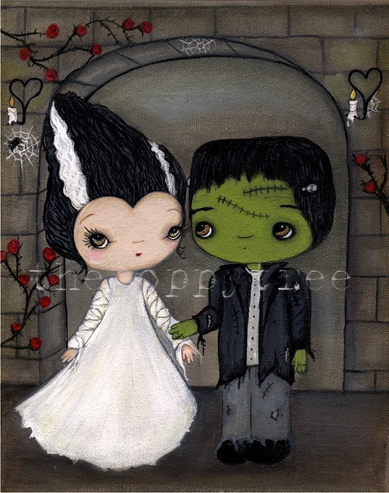 The Bride And Frankenstein Print