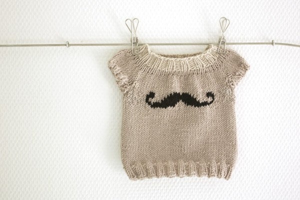 Mini Moustache Baby sweater PDF Pattern