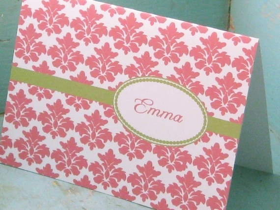Cute, Casual Damask Cards - Set of 12