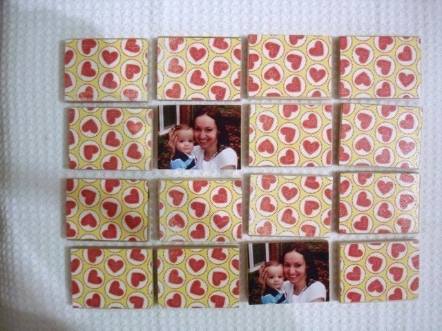 Personalized Matching Game Using Your Own Pictures-Set of 16 Tiles