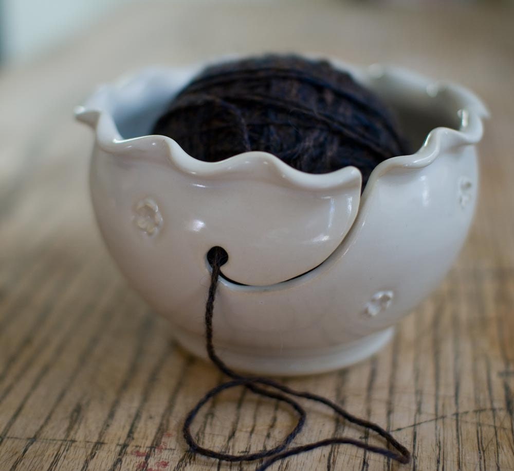 Flora Yarn Bowl--Pristine White