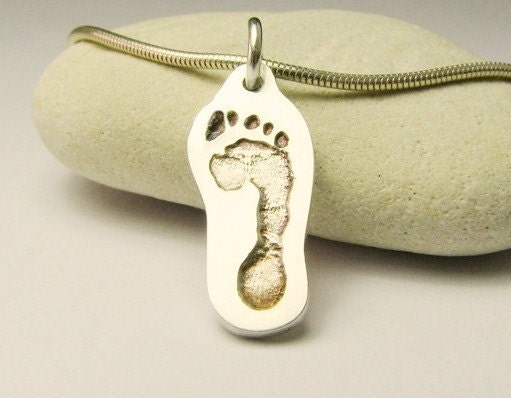 Silver Footprint Pendant on Chain