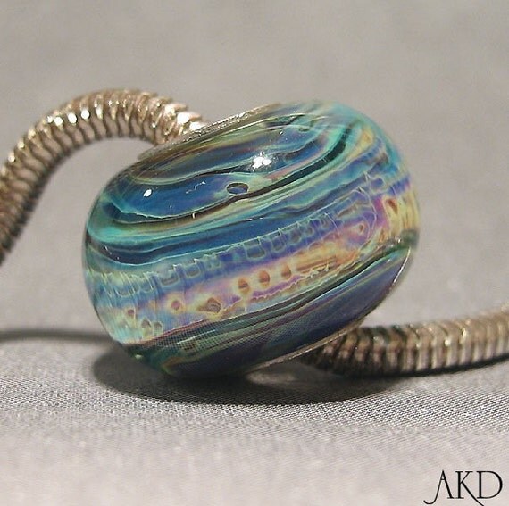 Pixie Stix, Lampwork Glass Bead for Pandora AKDesigns