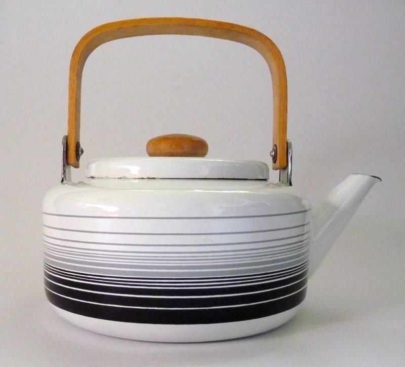 White Enamel Tea Pot Kettle