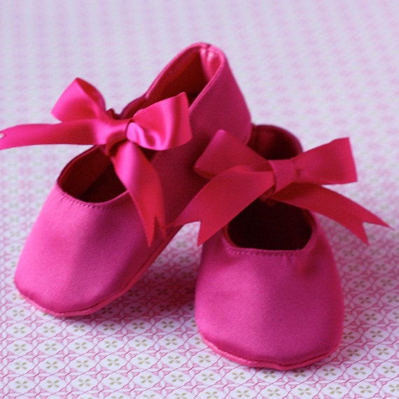 Hot Pink Ballet Shoes- 6 to 12 Months