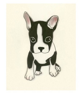 Dog art - Good things come in small packages -  4 X 6 print