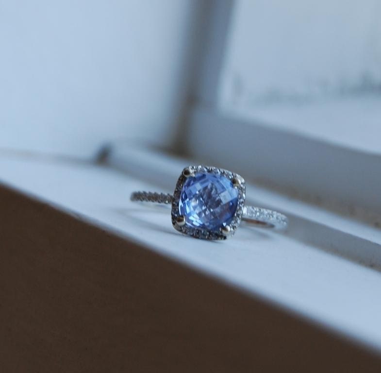 RAIN - Cushion blue sapphire diamond ring-1st payment - reserved