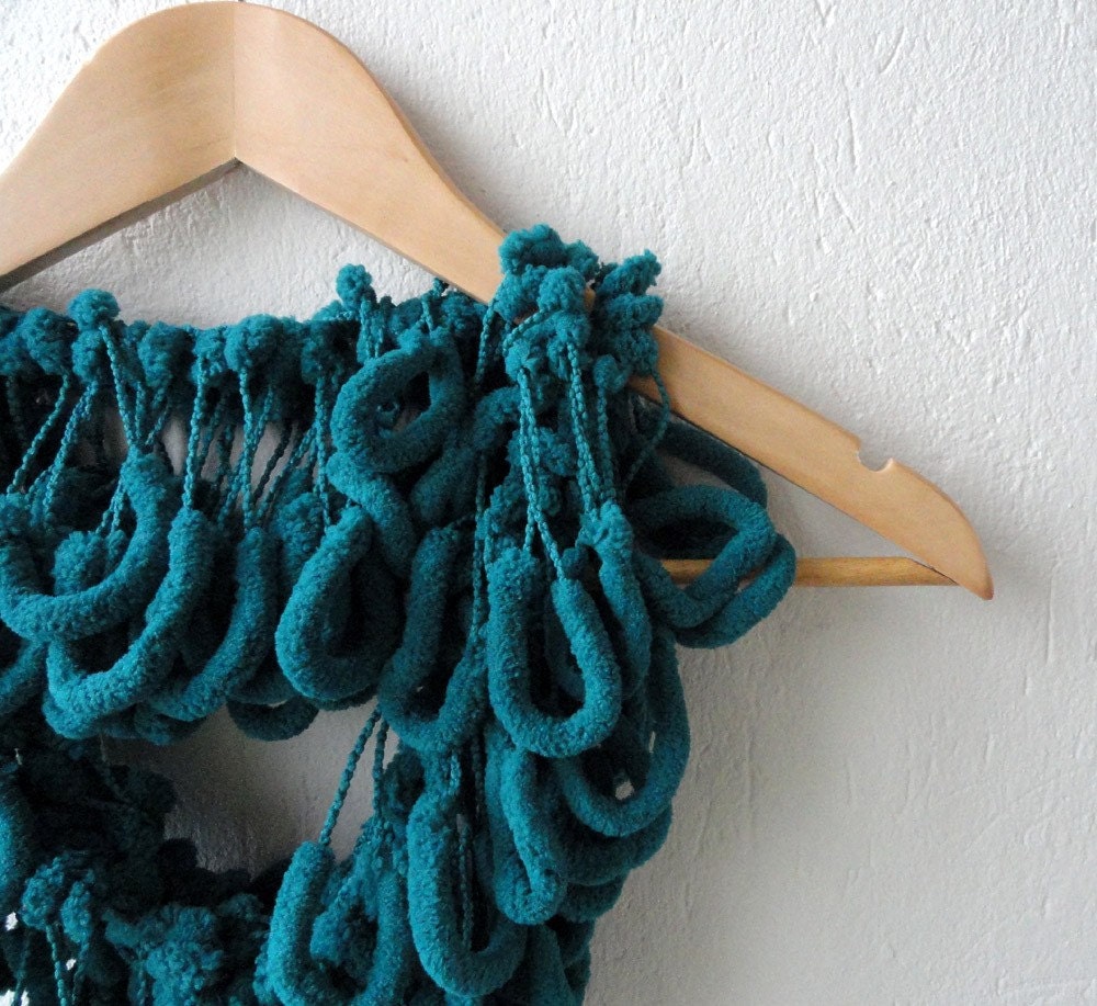 Just Teal - Cozy Soft Curly Mulberry Long Scarf for cold winter days