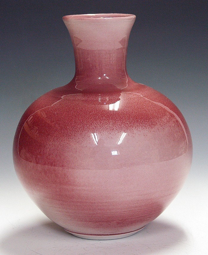 Porcelain vase peach bloom copper red