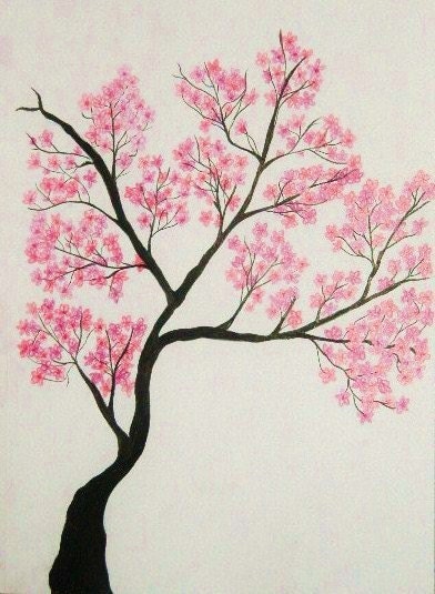 cherry tree blossom drawing. cherry tree drawing. cherry