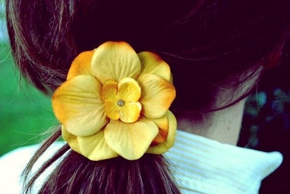 ponytail holders for thick hair. Mustard Flower Hair Ponytail