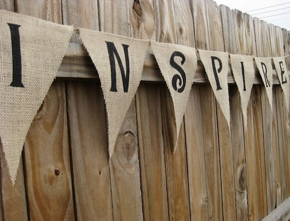 Personalized Burlap Banner - 7-10 Letters - Your Choice of Name, Saying, Letters Bunting Garland
