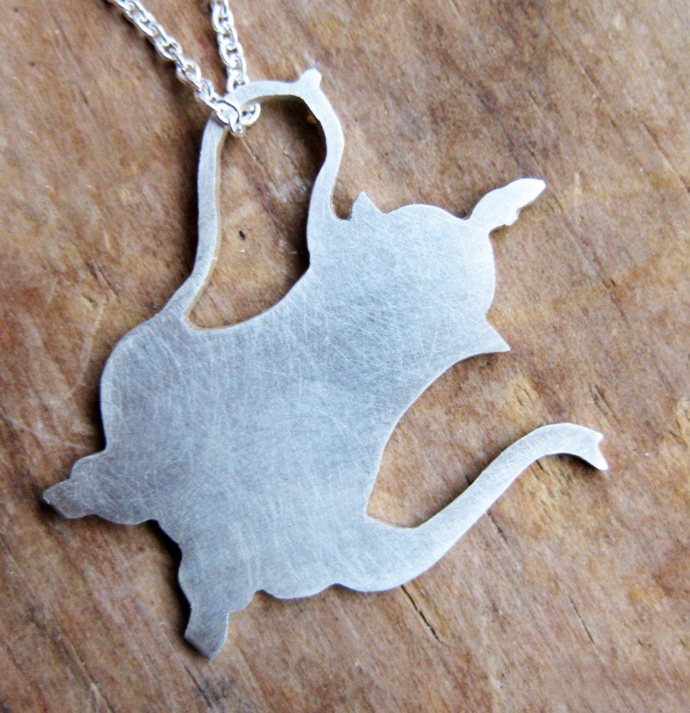 TEAPOT 2 sterling silver silhouette necklace