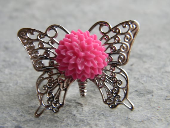 Butterfly Spring Pink Ring