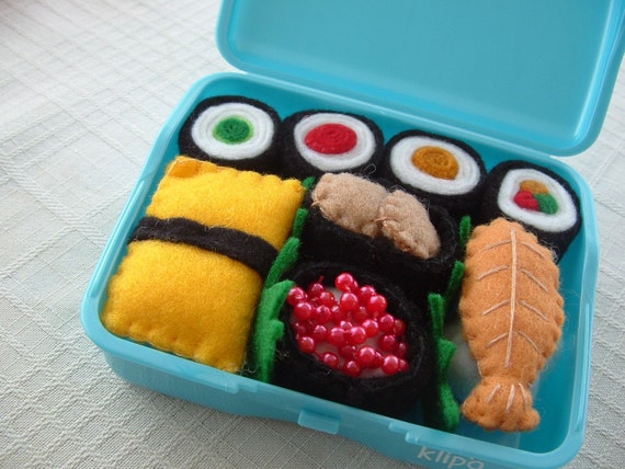 Felt Food - Blue Mini Box of Sushi