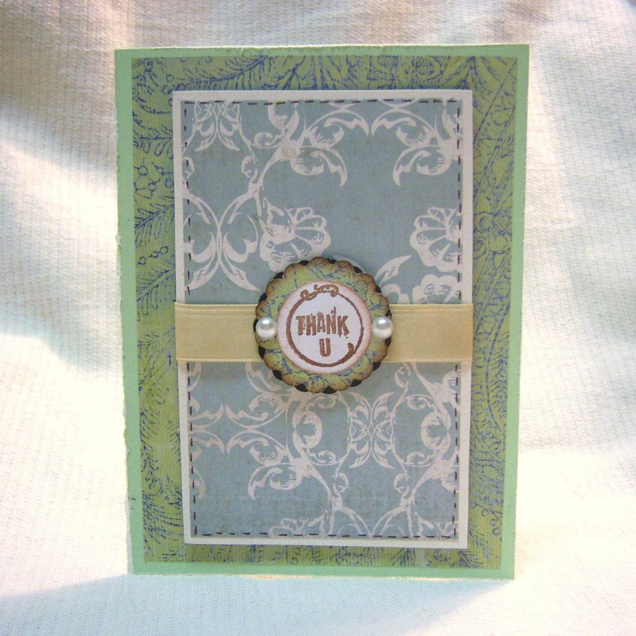Shabby Vintage Thank You Greeting Card