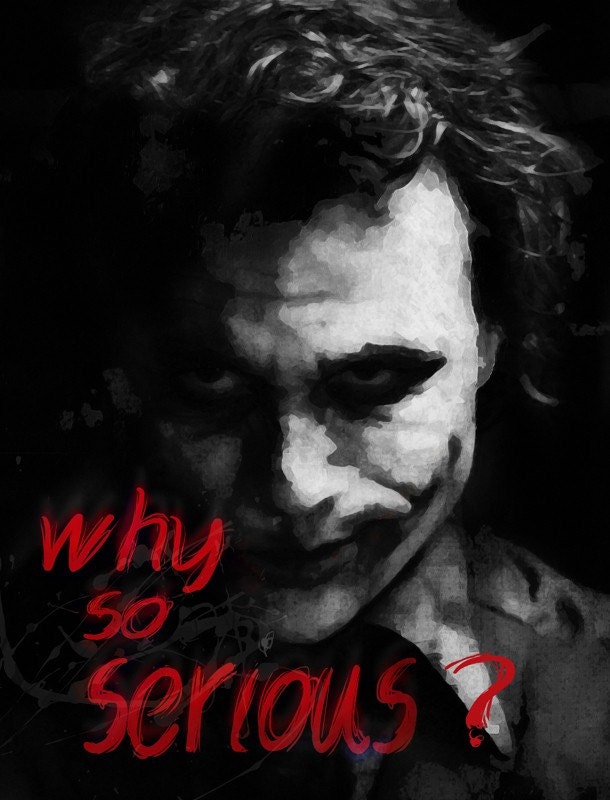 The Joker Heath Ledger black red Mixed Media why so serious quote