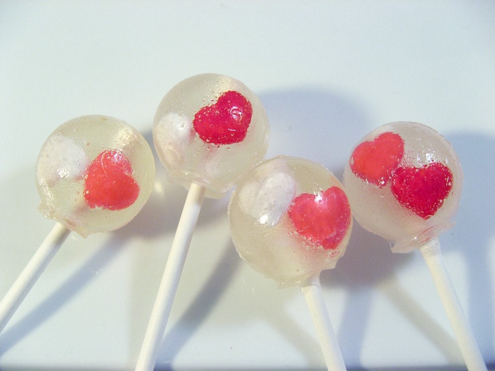 Tart and sweet heart Valentine lollipops - 6 pc.