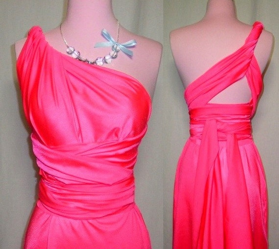 Coral BRIDESMAID Convertible Wrap Twist Dress...One Dress/Infinite Styles...82 Colors /Patterns to Choose From