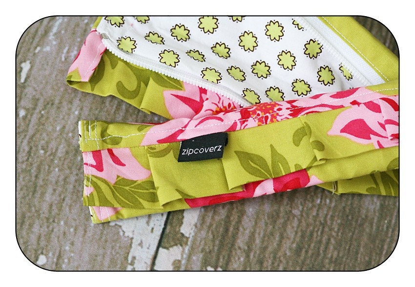 Pink and Green Garden: a Zipcoverz Camera Strap Cover