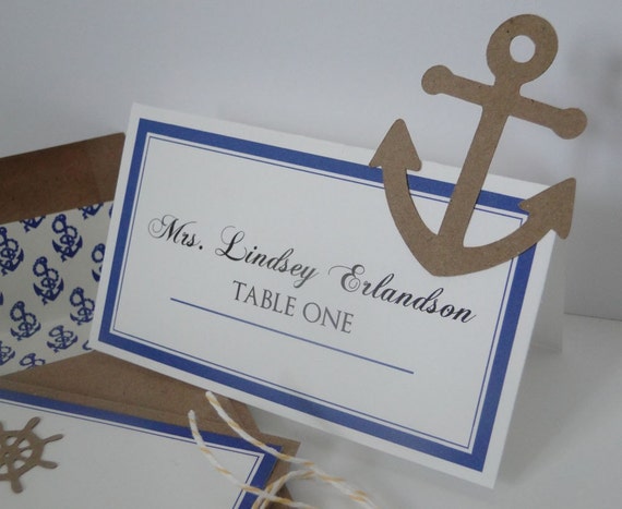 Anchor and Helm Seating Cards for your Wedding