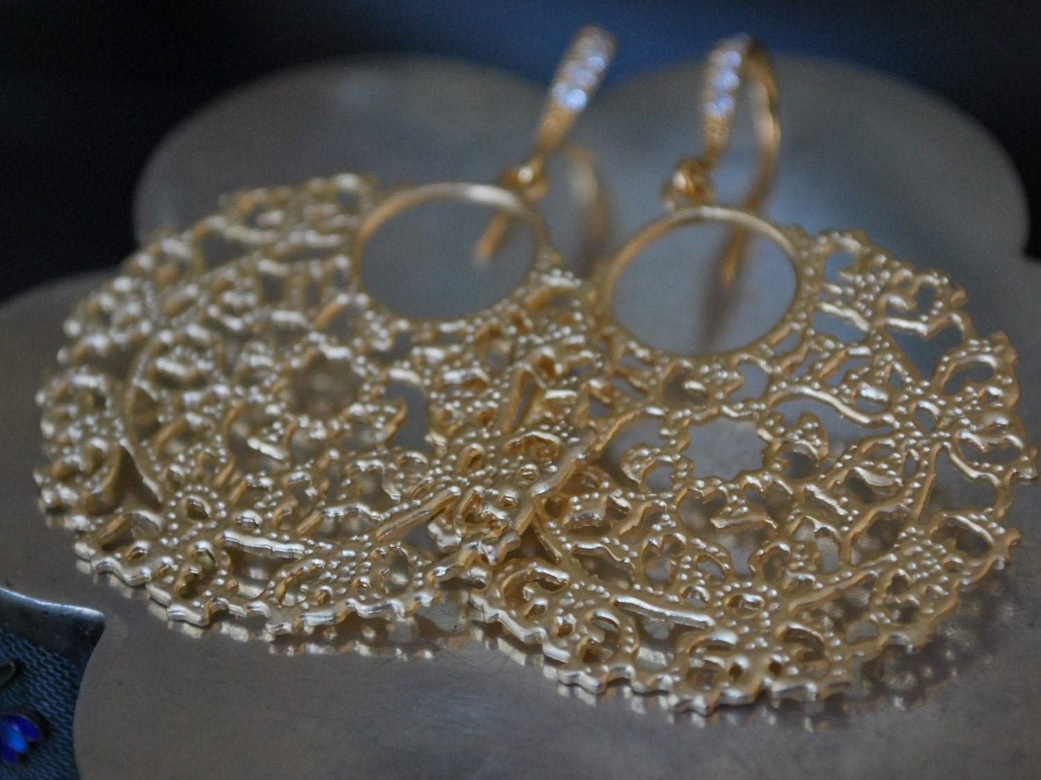 Lacey Filigree Gold Earrings