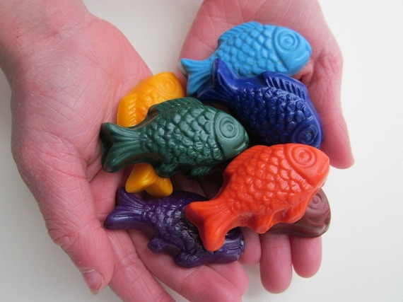 Walley Fish  SOY CRAYONS - Handmade, All Natural, Biodegradable (Set of 8)