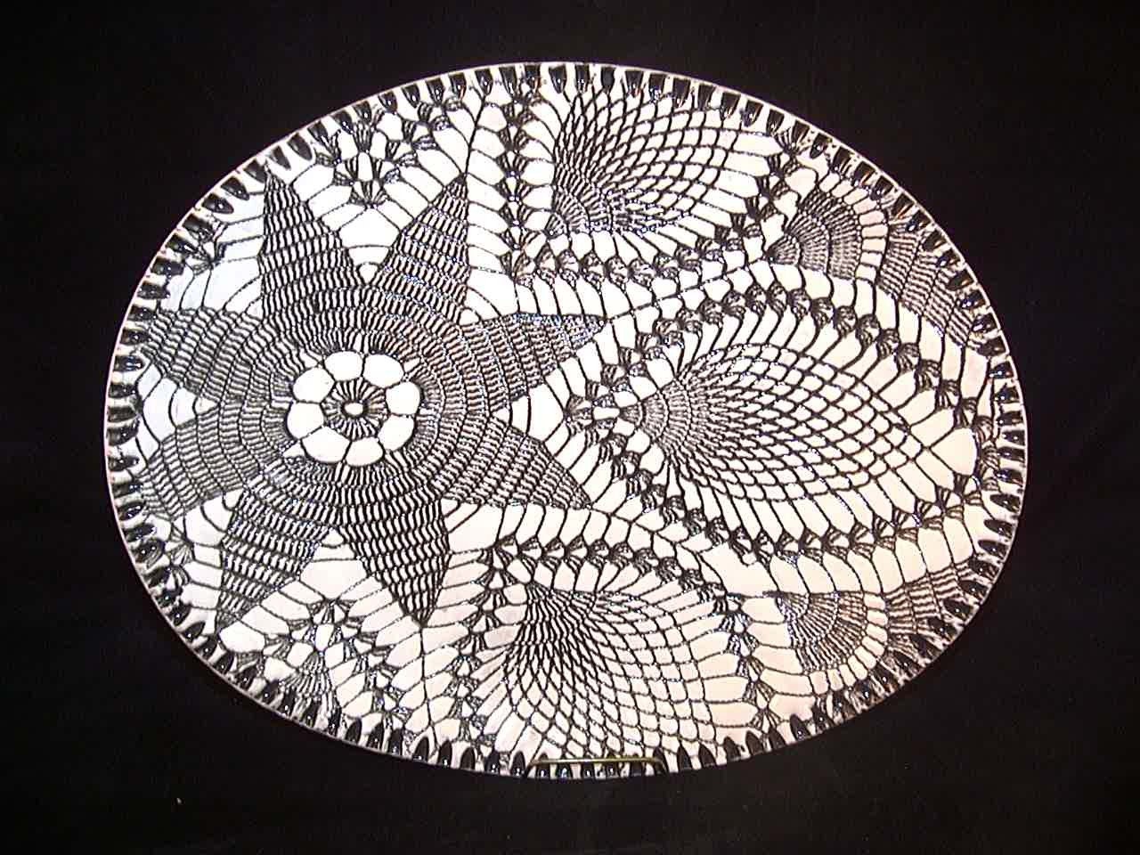 Ceramics, Art Pottery, Platter in  Black and White