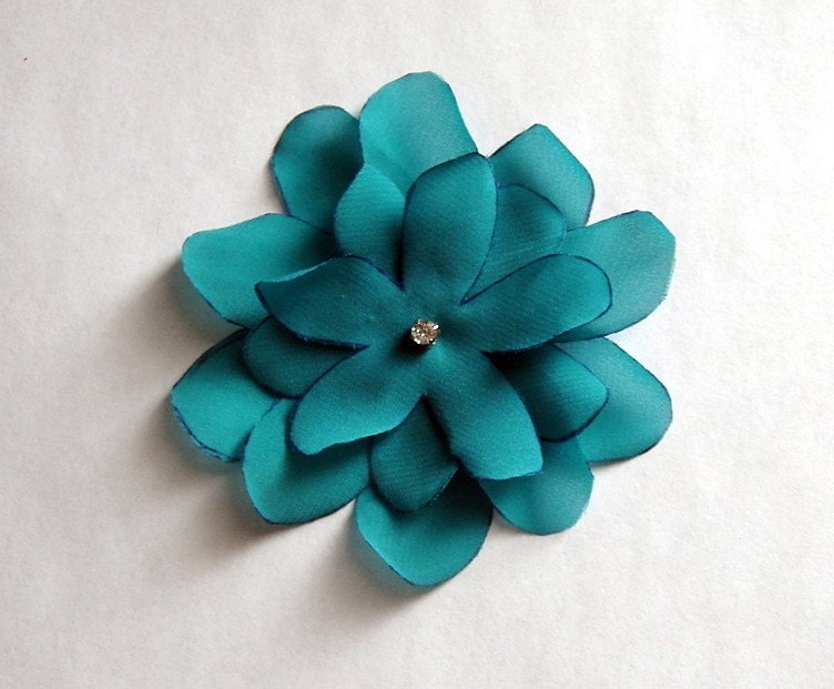 Five Petaled Chiffon Flower Brooch Shoe Clip Hair Clip Customizable Size and Color