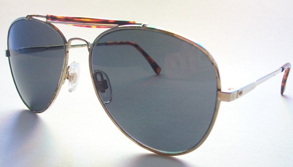 Classic Old School Aviator Sunglasses . Tortoise Shell with Gold