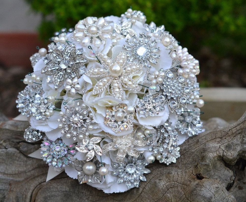 Deposit for classic heirloom pearl brooch bouquet -- made to order