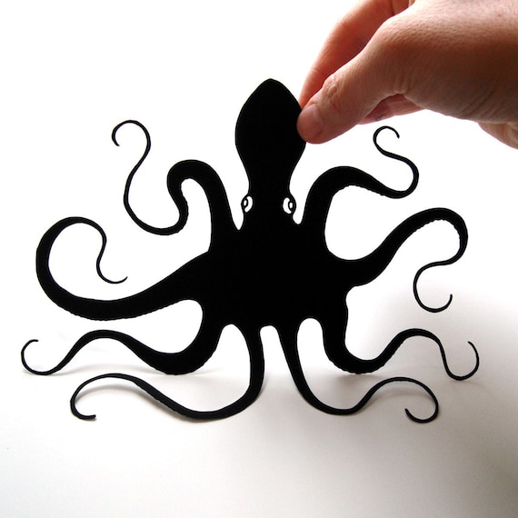 Octopus Hand-Cut Paper Silhouette- 8x10