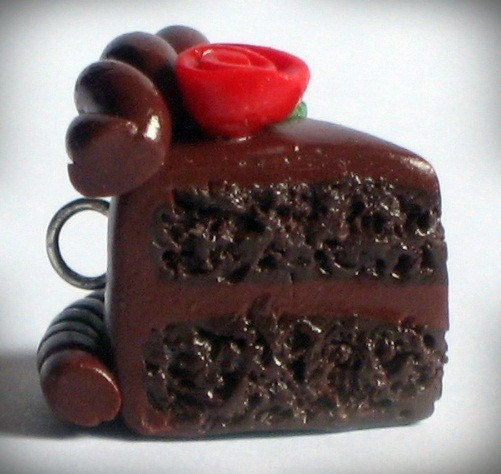 Chocolate Cake Cell Phone Charm with Cell Phone Strap