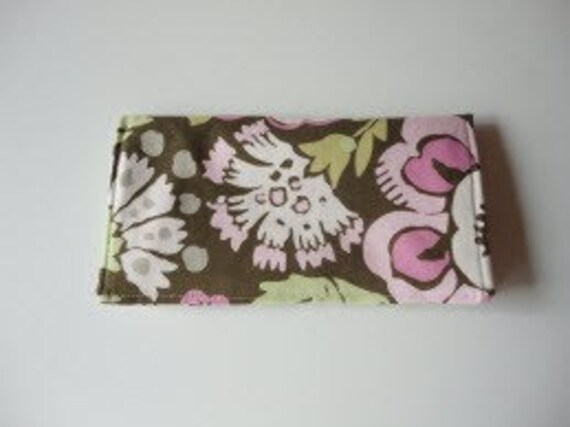 Handmade Long Wallet Amy Butler Daisy Chain Fabric Zippered Pocket