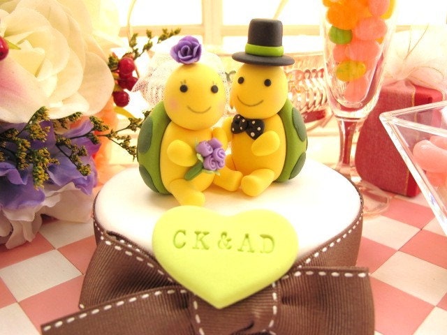 PROMOTION-------LOVE ANGELS Wedding Cake Topper-love turtles