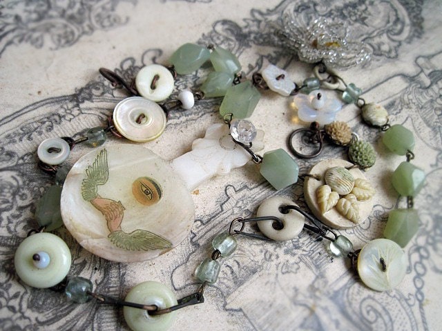 If My Spirit Be Bound. Jade Prayer and Buttons.