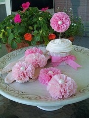 Ruffled Cupcake Toppers Set of Six