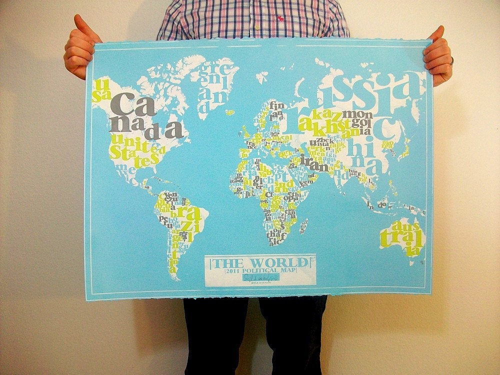 The World 2011 Political Typography Map
