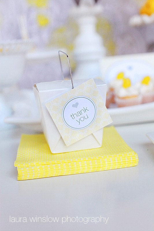 PRINTABLE Favor Tags - Yellow & Gray Party Collection - The TomKat Studio