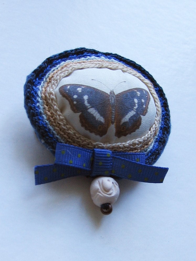 Blue butterfly pin