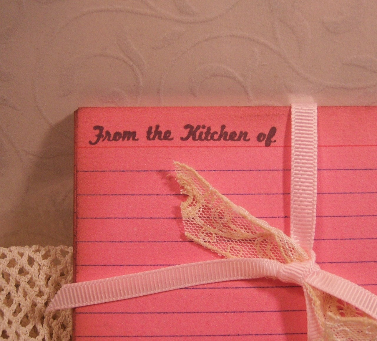 Set of 25 Vintage Inspired Recipe Cards Pink Shabby Sweet Eco Friendly