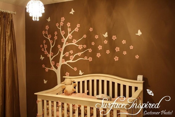Blowing Cherry Blossom Tree - Baby Nursery Wall Decals