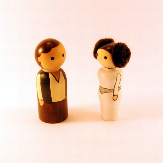 Star Wars - Princess Leia and Han Solo peg people